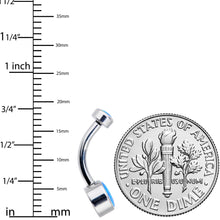 Load image into Gallery viewer, Blue Synthetic Opal Grade 23 Titanium Internal Thread Duo Belly Ring