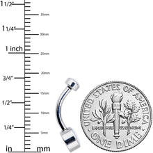 Load image into Gallery viewer, White Synthetic Opal Grade 23 Titanium Internal Thread Duo Belly Ring