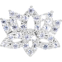 Load image into Gallery viewer, 16G 1/4 Clear CZ Gem Lotus Flower Cartilage Tragus