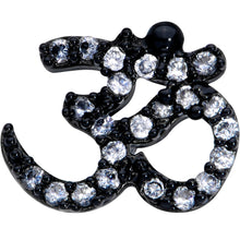 Load image into Gallery viewer, 16G 1/4 Clear CZ Gem Black PVD Amazing Om Cartilage Tragus