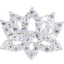 Load image into Gallery viewer, 16G 5/16 Clear CZ Gem Lotus Flower Labret Monroe Tragus