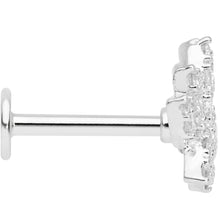 Load image into Gallery viewer, 16G 5/16 Clear CZ Gem Lotus Flower Labret Monroe Tragus