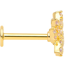 Load image into Gallery viewer, 16G 5/16 Clear CZ Gem Gold Tone Lotus Flower Labret Monroe Tragus