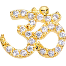 Load image into Gallery viewer, 16G 5/16 Clear CZ Gem Gold Tone Amazing Om Labret Monroe Tragus
