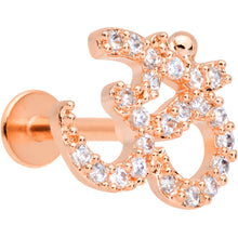 Load image into Gallery viewer, 16G 5/16 Clear CZ Gem Rose Gold Tone Amazing Om Labret Monroe