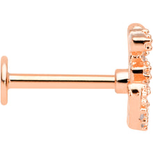 Load image into Gallery viewer, 16G 5/16 Clear CZ Gem Rose Gold Tone Amazing Om Labret Monroe