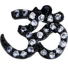 Load image into Gallery viewer, 16G 5/16 Clear CZ Gem Black Amazing Om Labret Monroe Tragus