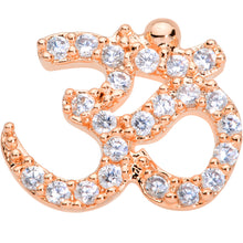 Load image into Gallery viewer, 20G 1/4 Clear CZ Gem Rose Gold Tone Amazing Om Nose Bone