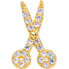Load image into Gallery viewer, 18G 3/8 Clear CZ Gem Shears Scissors Nose Hoop
