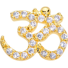 Load image into Gallery viewer, 18G 3/8 Clear CZ Gem Gold Tone Amazing Om Nose Hoop
