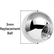 Load image into Gallery viewer, 16G Black Gem 3mm Replacement Ball End