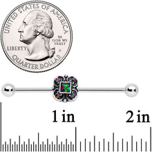 Load image into Gallery viewer, 14G Vitrail Gem Royal Seal Industrial Barbell 38mm
