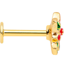 Load image into Gallery viewer, 16G 5/16 Gold Tone Poinsettia Christmas Labret Monroe Tragus