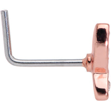 Load image into Gallery viewer, 20G 7mm Clear CZ Gem Rose Gold Tone Spring Butterfly L Shape Nose Ring