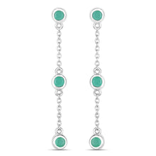 Load image into Gallery viewer, 0.60 Carat Genuine Emerald .925 Sterling Silver Earrings