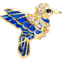 Load image into Gallery viewer, 16G 1/4 Clear Gem Gold Tone Blue Bird Cartilage Tragus