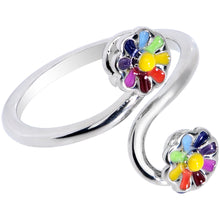 Load image into Gallery viewer, Spring Summer Rainbow Flower Spiral Toe Ring