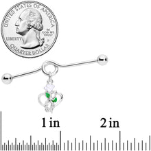 Load image into Gallery viewer, 14G Heart Music Valentine Dangle Project Barbell 38mm
