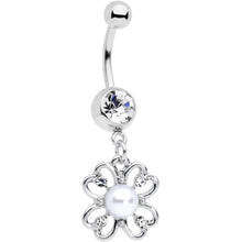 Load image into Gallery viewer, Clear Gem Sumptuous Shamrock St Patricks Day Dangle Belly Ring