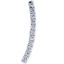 Load image into Gallery viewer, 16G 1/4 Clear CZ Gem Curve Internal Thread Labret Monroe Tragus