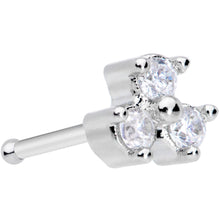 Load image into Gallery viewer, 20G 5/16 Clear CZ Gem Triple Triangle Nose Bone
