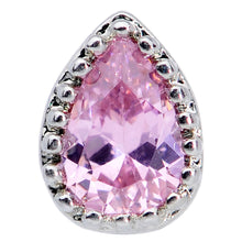 Load image into Gallery viewer, 20G 1/4 Pink CZ Gem Teardrop Nose Bone