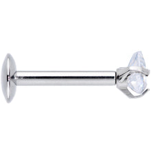 Load image into Gallery viewer, 16G 5/16 Clear CZ Gem Triangle Internal Thread Labret Tragus