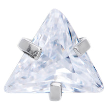 Load image into Gallery viewer, 16G 5/16 Clear CZ Gem Triangle Internal Thread Labret Tragus