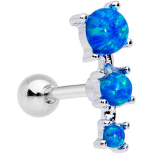 Load image into Gallery viewer, 16G 1/4 Blue Synthetic Opal Triad Cartilage Tragus