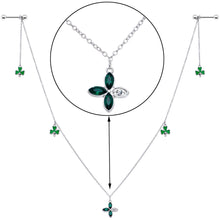 Load image into Gallery viewer, 14G 9/16 Green Gem Shamrock St Patricks Day Dangle Nipple Chain