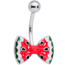 Load image into Gallery viewer, Red Green Sweet Summer Watermelon Bow Belly Ring