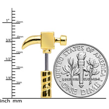 Load image into Gallery viewer, 16G 1/4 Gold Tone Claw Hammer Cartilage Earring