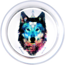 Load image into Gallery viewer, Clear Blue Brown Wolf Acrylic Saddle Plug Set