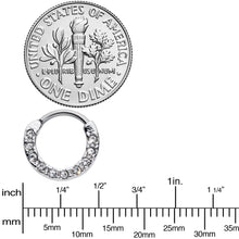 Load image into Gallery viewer, 16G 5/16 Clear CZ Gem Grade 23 Titanium Total Glam Septum Clicker