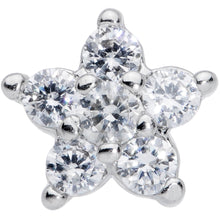 Load image into Gallery viewer, 16G 5/16 Clear CZ Gem G23 Titanium Flower Cartilage Earring