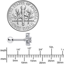 Load image into Gallery viewer, 16G 5/16 Clear CZ Gem G23 Titanium Flower Cartilage Earring