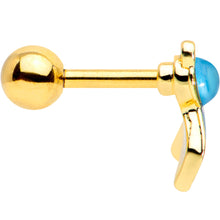 Load image into Gallery viewer, 16G 1/4 Gold Tone Blue Green Mermaid Tail Cartilage Tragus