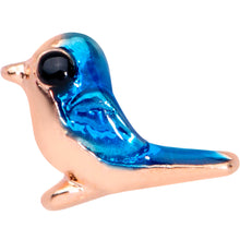 Load image into Gallery viewer, 16G 1/4 Rose Gold Tone Blue Bird Cartilage Tragus Earring