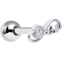 Load image into Gallery viewer, 16G 1/4 Infinity Heart Valentines Day Cartilage Tragus Earring
