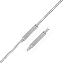 Load image into Gallery viewer, 14k White Gold Curb Link Chain Polished Children's ID Bracelet