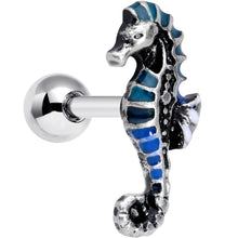 Load image into Gallery viewer, 16G 1/4 Nautical Seahorse Cartilage Tragus Earring