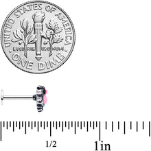 Load image into Gallery viewer, 16G 5/16 Black Gem Pink Orb Owl Labret Monroe Tragus