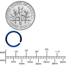 Load image into Gallery viewer, 18G 5/16 Blue Tone Anodized Seamless Circular Ring Set of 12