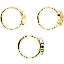 Load image into Gallery viewer, 20G 5/16 Clear CZ Gem Gold Tone Bird Heart Nose Hoop Set of 3