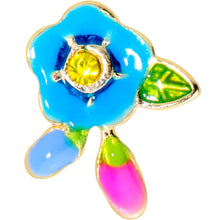 Load image into Gallery viewer, 16G 5/16 Yellow Gem Gold Tone Neon Flower Labret Monroe Tragus