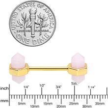 Load image into Gallery viewer, 14G 5/8 Gold Tone Gem Barbell Nipple Ring Set