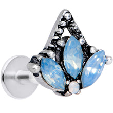 Load image into Gallery viewer, 16G 5/16 Blue Faux Opal Triad Labret Monroe Tragus