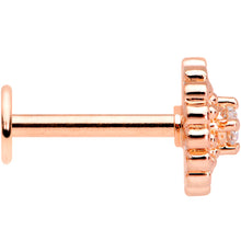 Load image into Gallery viewer, 16G 5/16 Clear CZ Rose Gold Tone Hearts Labret Monroe Tragus