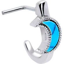 Load image into Gallery viewer, 20G 5/16 Faux Turquoise Crescent Moon Faux Hoop L Shape Nose Ring