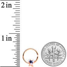 Load image into Gallery viewer, 18G 3/8 Rose Gold Tone Tropical Flower Closure Ring